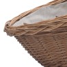 vidaXL Cesta Legna da Ardere con Manico 60x44x55 cm Naturale in Salice