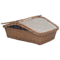 vidaXL Cesta Legna da Ardere con Manico 61,5x46,5x58cm Marrone Salice