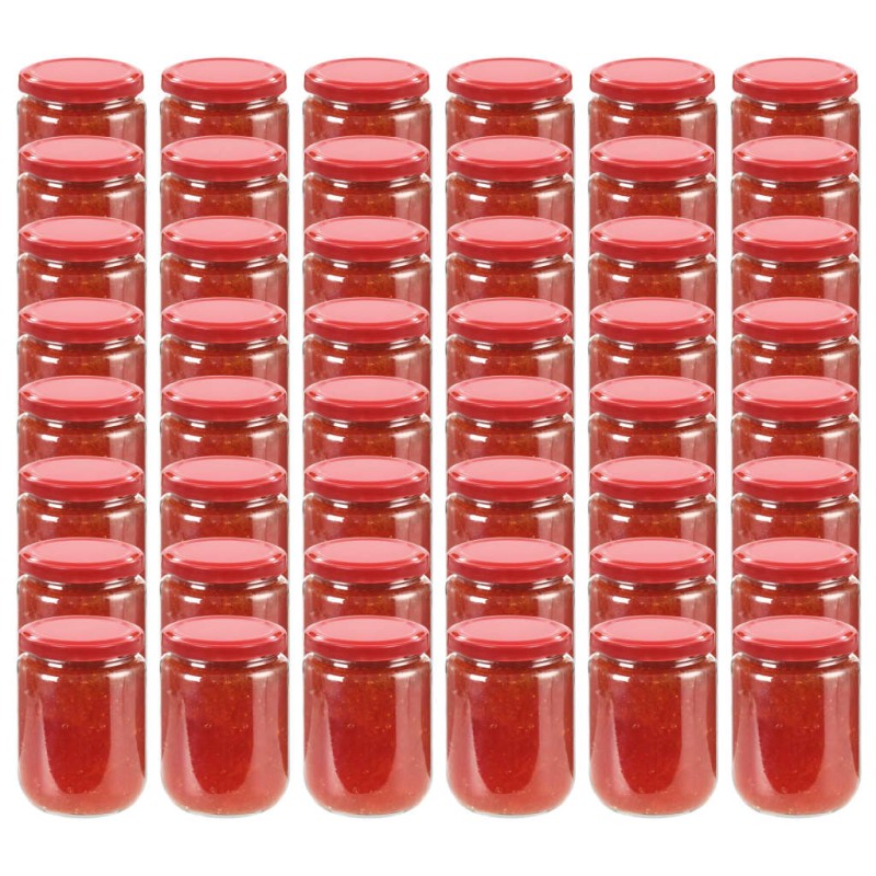   Vasi per Marmellata in Vetro Coperchio Rosso 48 pz 230 ml