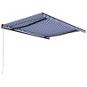   Tenda da Sole Retrattile Manuale 400x300 cm Blu e Bianca