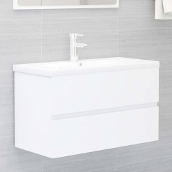 vidaXL Mobile da Bagno con Lavabo Integrato Bianco in Truciolato