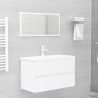 vidaXL Mobile da Bagno con Lavabo Integrato Bianco in Truciolato