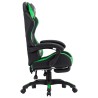 vidaXL Sedia da Gaming con Poggiapiedi Verde e Nera in Similpelle