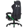 vidaXL Sedia da Gaming con Poggiapiedi Verde e Nera in Similpelle