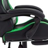 vidaXL Sedia da Gaming con Poggiapiedi Verde e Nera in Similpelle