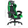 vidaXL Sedia da Gaming con Poggiapiedi Verde e Nera in Similpelle