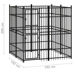 vidaXL Gabbia per Cani da Esterno in Acciaio 3,69 m²