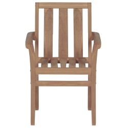 Sedie da Giardino 2 pz con Cuscini Blu Massello di Teak