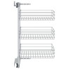 vidaXL Cestino da Cucina in Rete a 3 Livelli Argento 47x35x56 cm