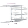 vidaXL Cestino da Cucina in Rete a 3 Livelli Argento 47x35x56 cm