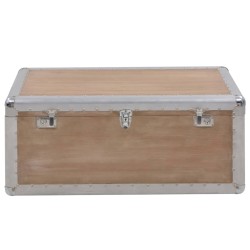 vidaXL Baule Portaoggetti in Massello di Abete 91x52x40cm Marrone