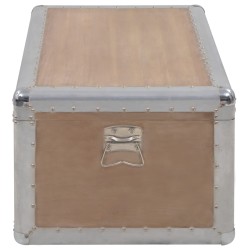 vidaXL Baule Portaoggetti in Massello di Abete 91x52x40cm Marrone