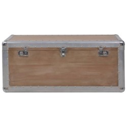 vidaXL Baule Portaoggetti in Massello di Abete 91x52x40cm Marrone