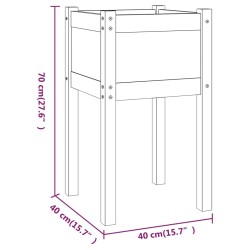 vidaXL Fioriere da Giardino 2 pz 40x40x70 cm in Legno Massello di Pino