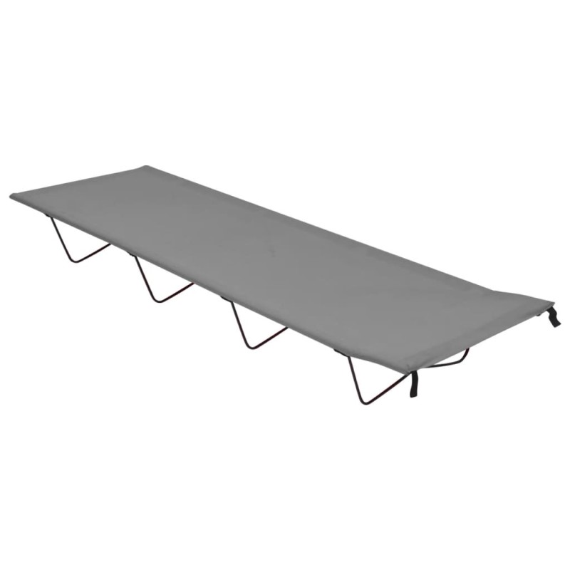 vidaXL Lettino da Campeggio 180x60x19cm Tessuto Oxford e Acciaio Grigio