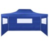 vidaXL Tenda Pieghevole con 3 Pareti 3x4,5 m Blu