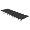 vidaXL Lettino da Campeggio 180x60x19cm Tessuto Oxford e Acciaio Nero