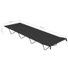 vidaXL Lettino da Campeggio 180x60x19cm Tessuto Oxford e Acciaio Nero