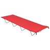 vidaXL Lettino da Campeggio 180x60x19cm Tessuto Oxford e Acciaio Rosso