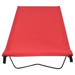 vidaXL Lettino da Campeggio 180x60x19cm Tessuto Oxford e Acciaio Rosso