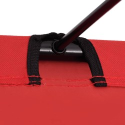 vidaXL Lettino da Campeggio 180x60x19cm Tessuto Oxford e Acciaio Rosso