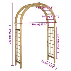 vidaXL Arco a Traliccio in Legno di Pino Impregnato Verde