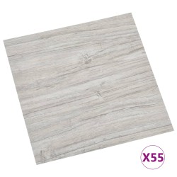 vidaXL Listoni Pavimenti Autoadesivi 55 pz in PVC 5,11m² Grigio Chiaro