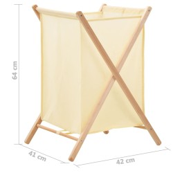 vidaXL Portabiancheria in Legno di Cedro e Tessuto Beige 42x41x64 cm