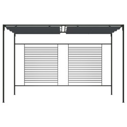 vidaXL Gazebo con Tetto Retrattile 4x3x2,3 m Antracite 180 g/m²