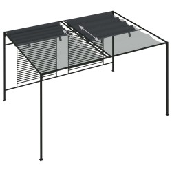 vidaXL Gazebo con Tetto Retrattile 4x3x2,3 m Antracite 180 g/m²