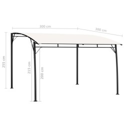 Tenda Parasole da Giardino 3x3x2,55 m Crema