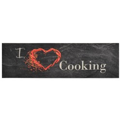 Tappeto da Cucina Lavabile Nero Cucinare 45x150 cm Velluto