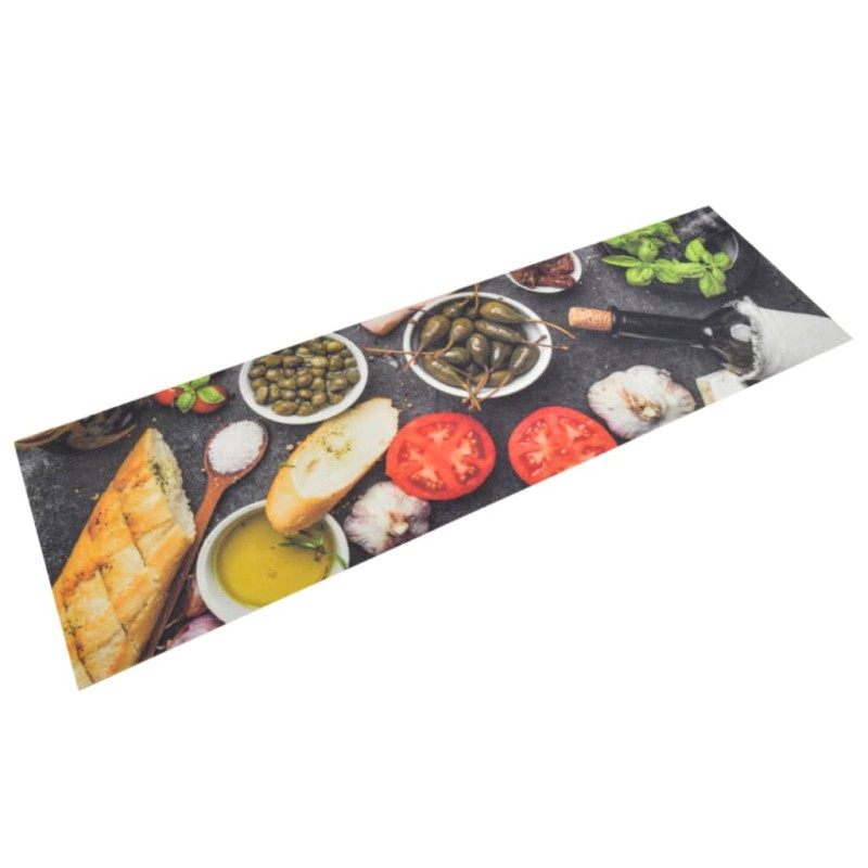 Tappeto da Cucina Lavabile Vino e Cena 45x150 cm Velluto