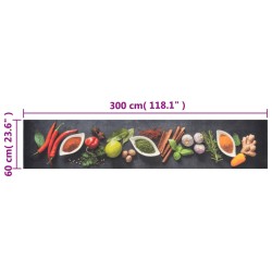 Tappeto da Cucina Lavabile Spezie 60x300 cm Velluto