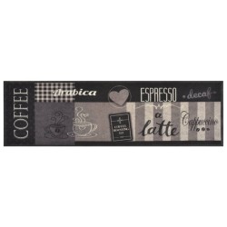 Tappeto da Cucina Lavabile Nero Caffè 45x150 cm Velluto