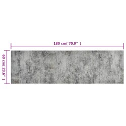 Tappeto da Cucina Lavabile Beton 60x180 cm Velluto