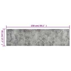 Tappeto da Cucina Lavabile Beton 45x150 cm Velluto