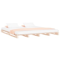 Letto a Pallet 120x190 cm Legno Massello Pino 4FT Small Double