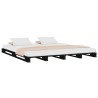 Letto a Pallet Nero 120x190 cm Massello Pino 4FT Small Double