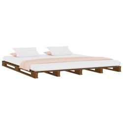 Letto a Pallet Miele 120x190 cm Massello Pino 4FT Small Double