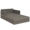 Lettino con Cuscini Grigio 182x118x63 cm in Polyrattan