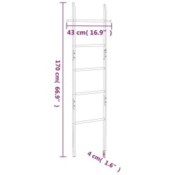 Scala Porta Asciugamani 170 cm in Legno Massello di Noce