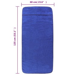 Asciugamani da Spiaggia 4pz Blu Reale 60x135 cm Tessuto 400 GSM