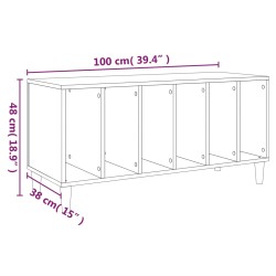 Mobile Porta Dischi Rovere Sonoma 100x38x48cm Legno ingegnerizzato