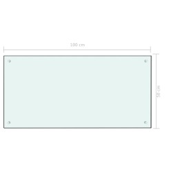 Paraschizzi per Cucina Bianco 100x50 cm in Vetro Temperato