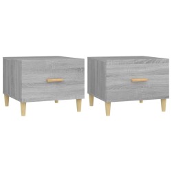 Tavolini Salotto 2pz Grigio Sonoma 50x50x40cm Legno ingegnerizzato