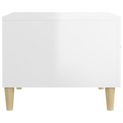 Tavolino da Salotto Bianco Lucido 50x50x40 cm Legno ingegnerizzato