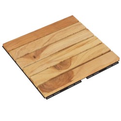 Piastrelle Esterni 30pz 30x30 cm Massello Teak Motivo Verticale