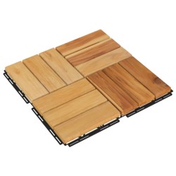 Piastrelle per Esterni 20pz 30x30 cm Legno Massello di Teak