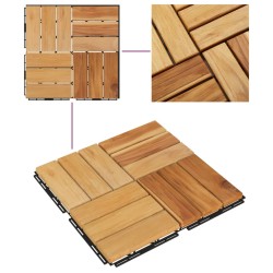 Piastrelle per Esterni 20pz 30x30 cm Legno Massello di Teak